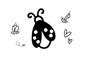 Ladybu Icon Illustration design. Bug Icon on isolated background. vector