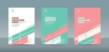 Abstract random transparent rectangle with white, green and pink background. A4 size book cover template for annual report, magazine, booklet, proposal, portfolio, brochure, poster vector