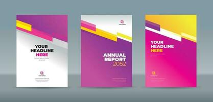 Modern abstract random transparent bar purple, magenta, yellow, white background. A4 size book cover template for annual report, magazine, booklet, proposal, portfolio, brochure, poster vector