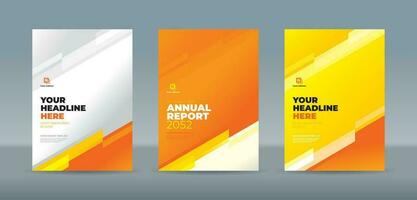 Modern abstract random transparent bar yellow orange white background. A4 size book cover template for annual report, magazine, booklet, proposal, portfolio, brochure, poster vector