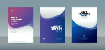 Abstract curve shape on blue purple and white color background - A4 size book cover template for annual report, magazine, booklet, proposal, portfolio, brochure, poster vector