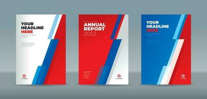 Modern abstract random transparent bar blue red white background. A4 size book cover template for annual report, magazine, booklet, proposal, portfolio, brochure, poster vector