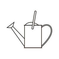Large metal watering can in black outline vector