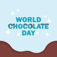 Lettering for World Chocolate Day on a blue background vector