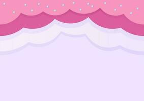 Cute purple background and pink seamless border vector