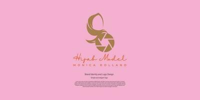 hijab model logo design for hijab shop or branding vector