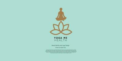 flower yoga logo design for yoga center or gym vector