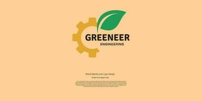 green technology for better future logo design for manufacturing or engineering logo vector