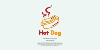 caliente perro logo diseño para basura comida marca o publicidad vector