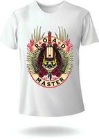 Road Master Skull Heart Eyes Illustration Vintage Vector Horror T-shirt Design Vector eps 10