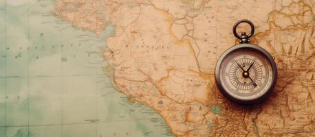 A compass on top of a map of australia created with technology photo