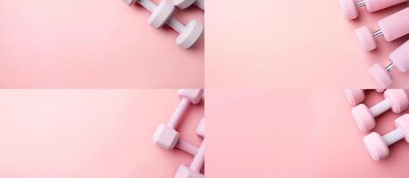 A series of photos of pink and white objects created with technology