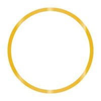 Gold circle frame isolated on white bg. Vector illustration