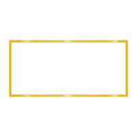 Gold rectangle frame isolated on white bg. Vector illustration