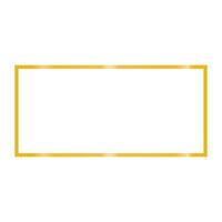 Gold rectangle frame isolated on white bg. Vector illustration