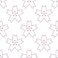 Cherry blossom seamless pattern bg for wrapping, card and more. Vector illustration