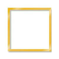 Gold square frame isolated on white bg. Vector illustration