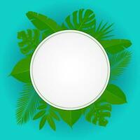 Green leaves frame on trendy vector