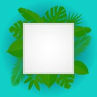 Trendy summer tropical leaves vector