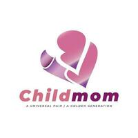 Child and Mom Beautiful Loves Logo vector