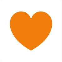 Orange Heart Illustration Isolated Vector