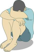 Bullying and Depression Gesture Illustration vector