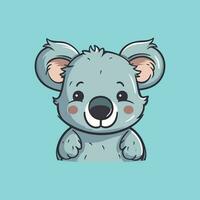 Cute koala face cartoon icon vector