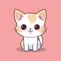 lindo gato ilustración gato kawaii chibi dibujo vectorial estilo gato dibujos animados vector