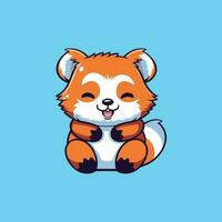 Cute red panda mascot character illustration vector