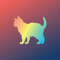 silueta gato grande gato clipart silueta vistoso arco iris vector