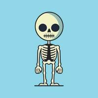 Ilustración de vector de esqueleto de halloween feliz