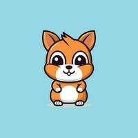 Cartoon chipmunk isolated on blue background vector