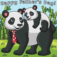 Happy Fathers Day Panda Colored Cartoon vector