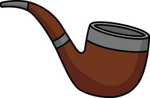 Smoking Pipe Cartoon Colored Clipart Illustration vector