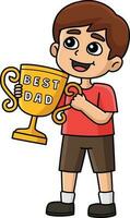 Best Dad Cartoon Colored Clipart Illustration vector