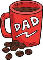 Mug with Coffee and Coffee Beans Cartoon Clipart vector