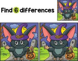 Vampire Owl Halloween Find The Differences vector