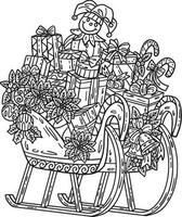 Christmas Sleigh filled with Gifts Isolated Adults vector