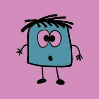 Character cartoon of square vector illustration