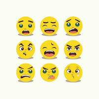 emoji y triste icono conjunto vector