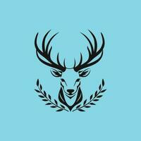 Deer head logo black vector