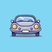 ilustración de un sonriente azul coche vector