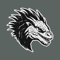 Sticker of basilisk head on grey background vector