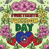 Juneteenth Freedom Day Colored Cartoon vector