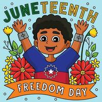 Juneteenth Freedom Day Colored Cartoon vector