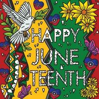 Happy Juneteenth Banner Colored Cartoon vector