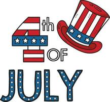 4th Of July with an Uncle Sam Hat Cartoon Clipart vector