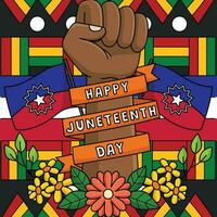 Happy Juneteenth Colored Cartoon Illustration vector