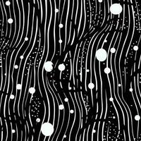 pattern with two stripes on a black background, in the style of expressive lines, polka dot madness, monochromatic ink washes, twisted branches, striped, rounded, contrasting vector