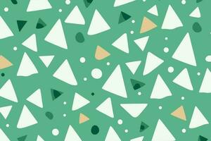 green and white triangles graphic background for a pattern, in the style of playful collage, minimalist backgrounds, free brushwork, dotted, simple, piles stacks, light maroon and sky-blue vector